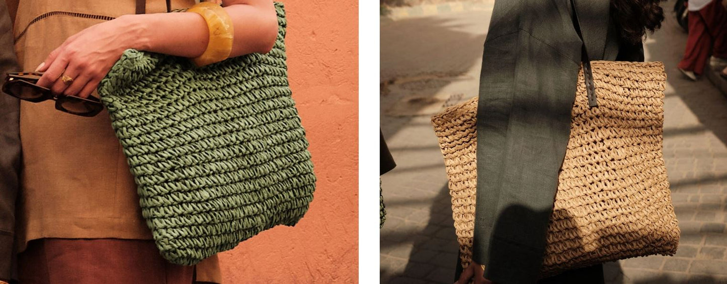 Canta Kontras Detaylı Hasır - TrendTrove