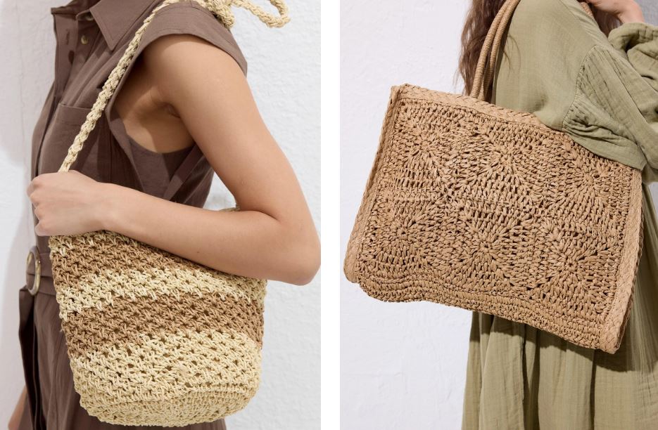 Canta Kontras Detaylı Hasır - TrendTrove