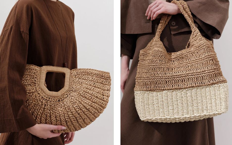 Canta Kontras Detaylı Hasır - TrendTrove