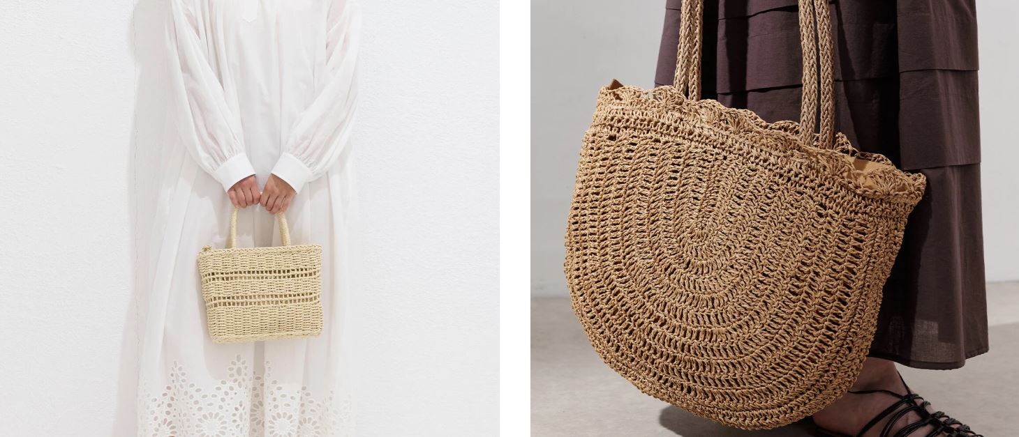 Canta Kontras Detaylı Hasır - TrendTrove