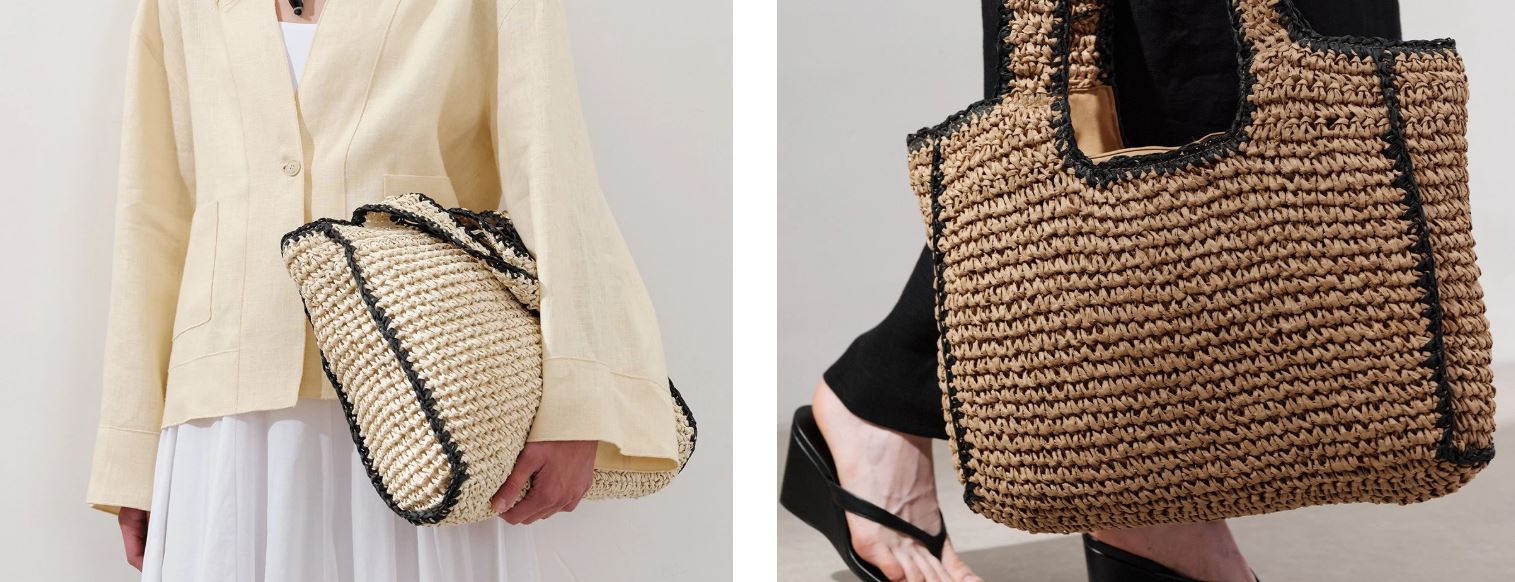 Canta Kontras Detaylı Hasır - TrendTrove