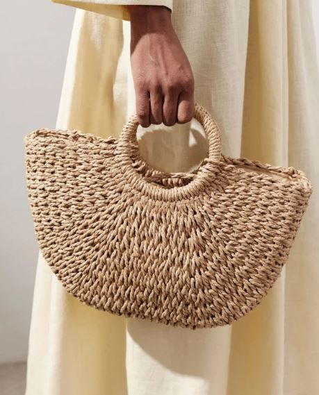 Canta Kontras Detaylı Hasır - TrendTrove