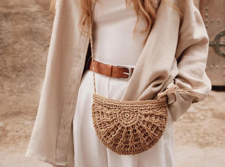 Canta Kontras Detaylı Hasır - TrendTrove