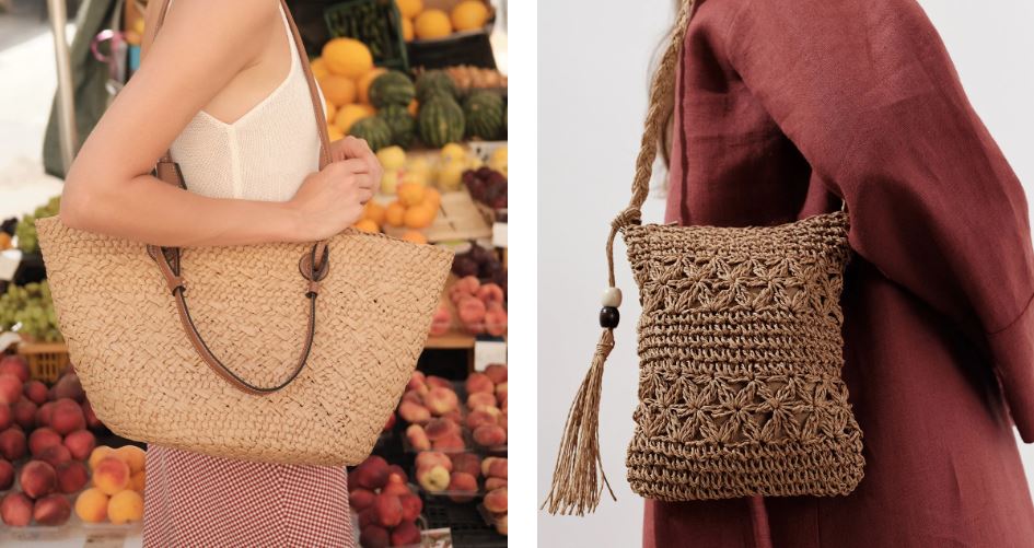 Canta Kontras Detaylı Hasır - TrendTrove