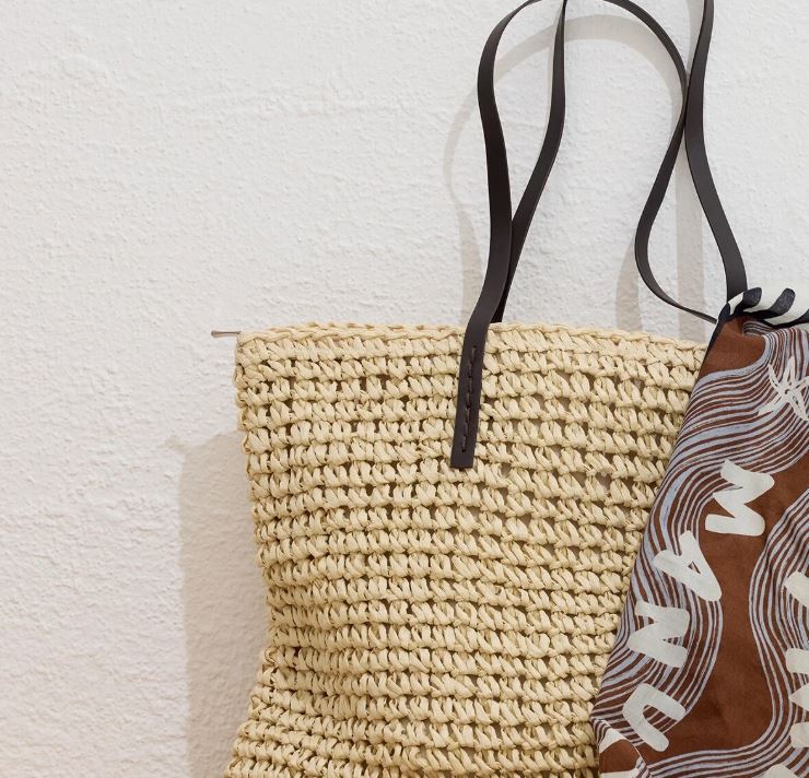 Canta Kontras Detaylı Hasır - TrendTrove