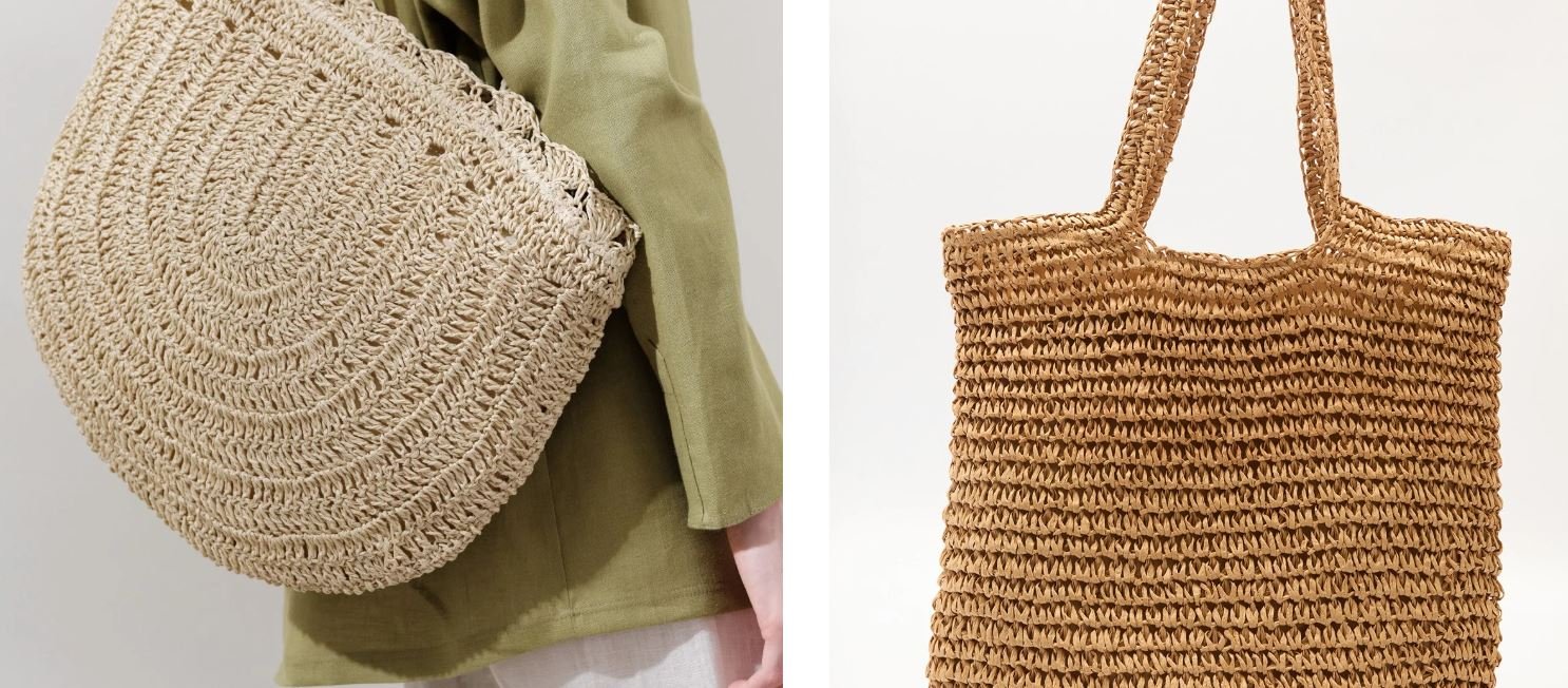 Canta Kontras Detaylı Hasır - TrendTrove