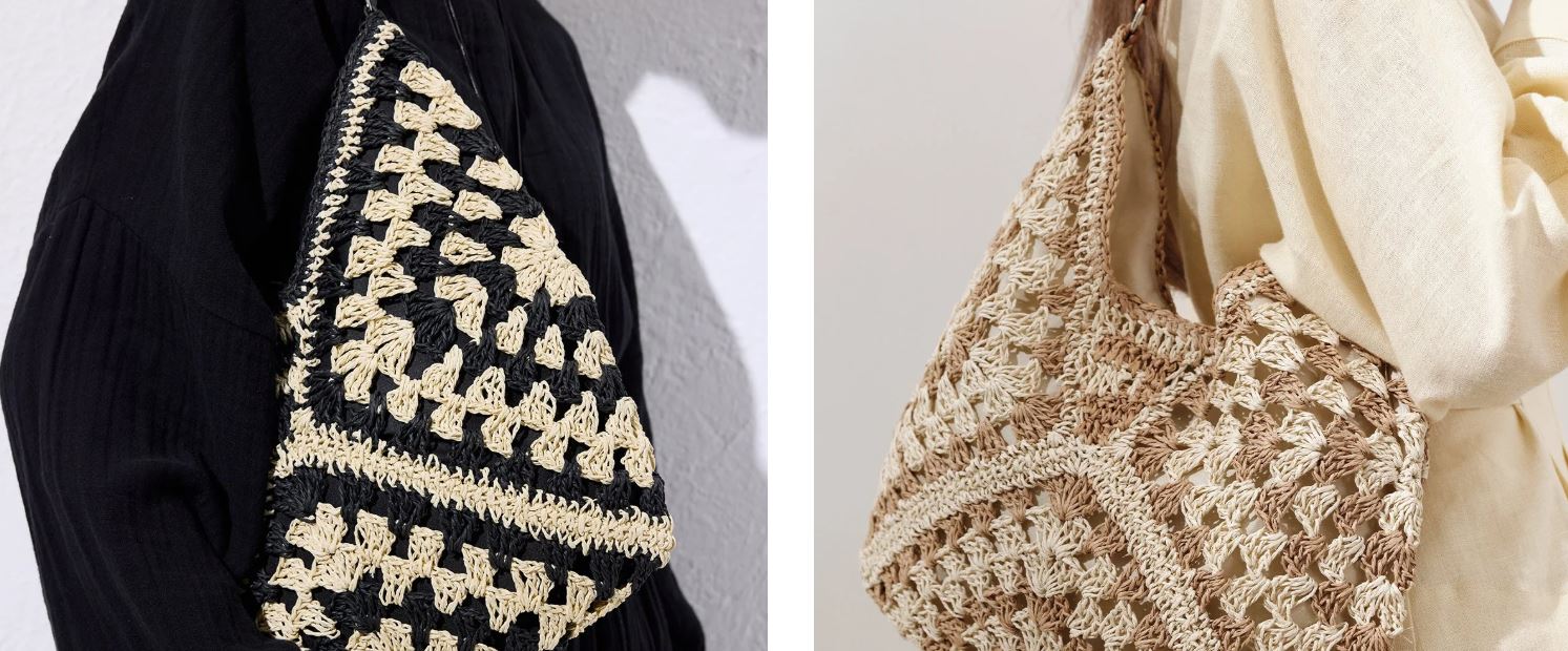 Canta Kontras Detaylı Hasır - TrendTrove