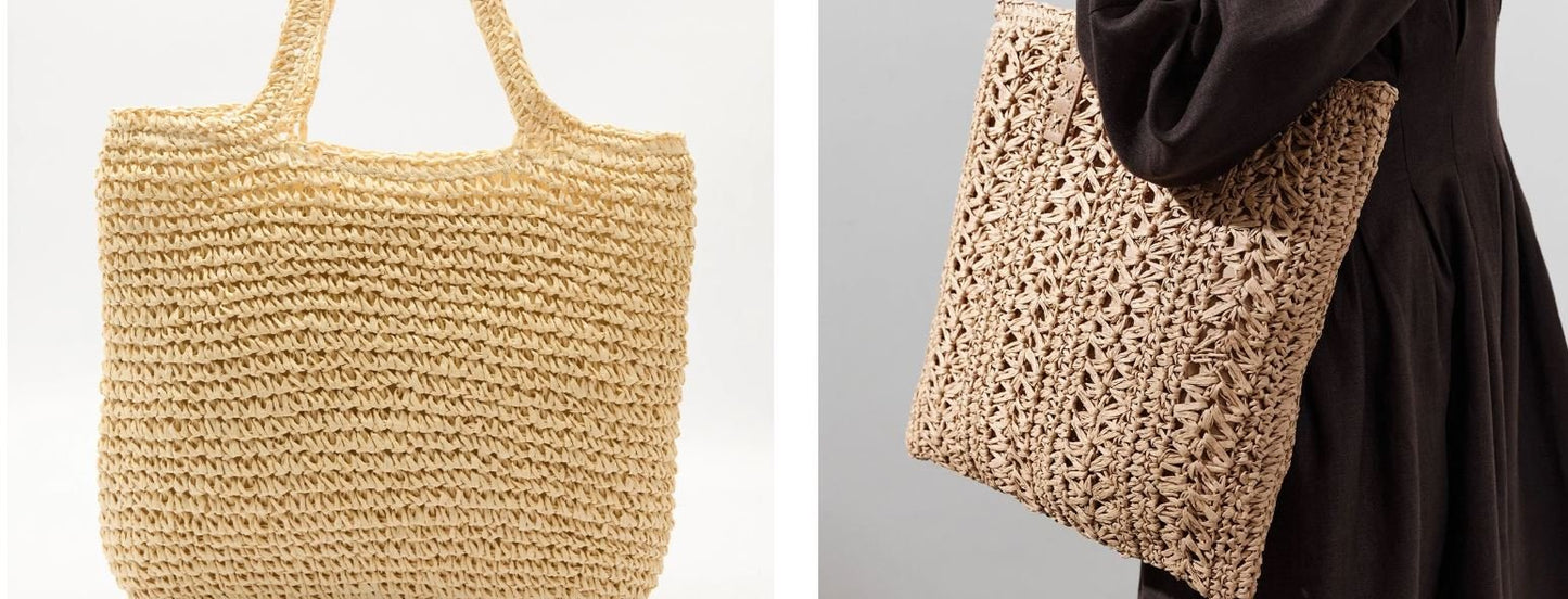 Canta Kontras Detaylı Hasır - TrendTrove